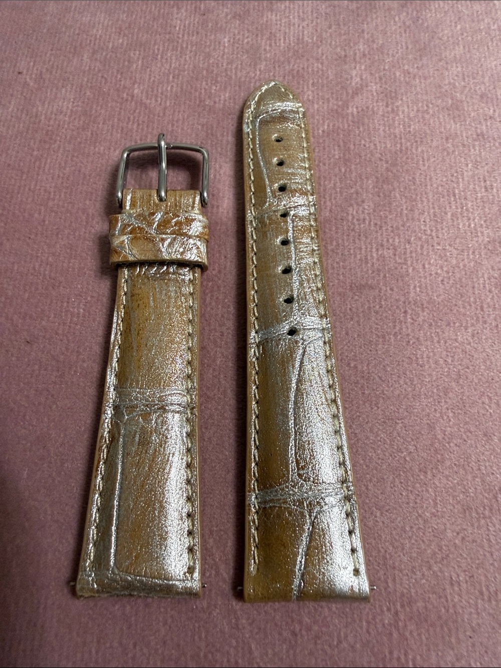 Michele Brown Leather Alligator Watch Strap 20mm